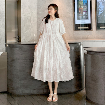 Pregnant Woman Summer Clothing Dress Dress Pure Cotton Little Clear New Fashion Foreign Air Big Code Belly not to be nostalggited for small summer long dress