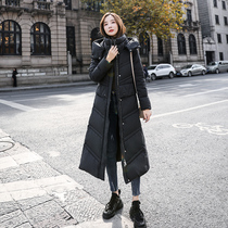 Pregnant womans down clothes winter gestation late white duck suede Korean version loose cotton padded jacket thickened warm medium long cotton coat overcoat tide