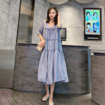 Pregnant women spring dress 2021 spring and autumn fashion trend long style personality net red loose spicy mom summer small fragrant skirt