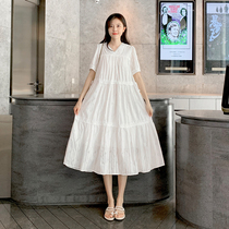 Pregnant Woman Summer Clothing Dress Dress Pure Cotton Little Clear New Fashion Foreign Air Little Guy Out Gentle Wind Summer Long Skirt