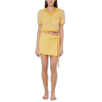 Onia Linen Knitted Mini Sarong - White (American Outlet) Straight Hair