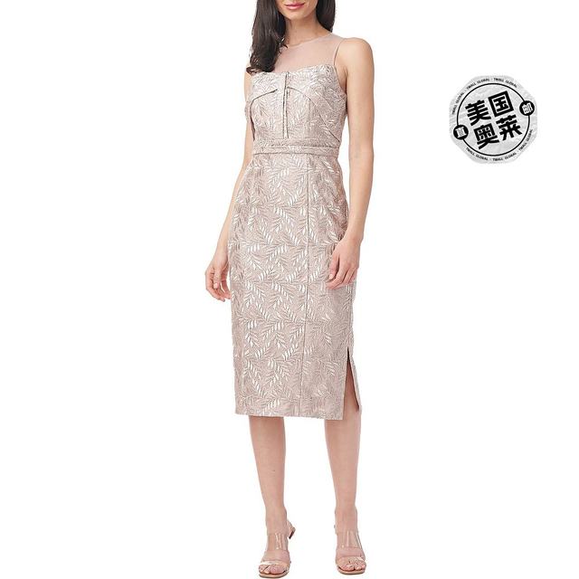 jscollections ແມ່ຍິງ Metallic Midi Cocktail Dresses ແລະ Party Dresses Silver [US