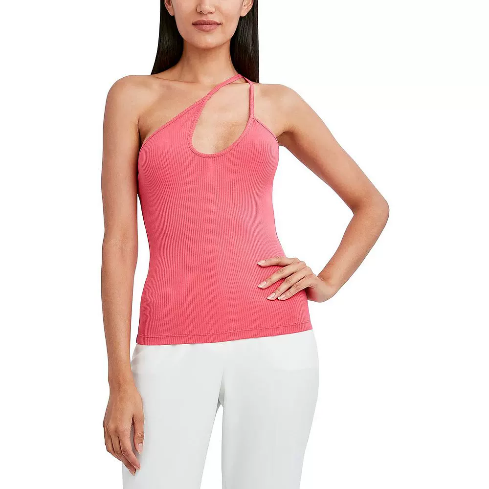 BCBGMAXAXRIAWOMENS KNIT CUT OUT TANK TOP - CLARET RED [США]