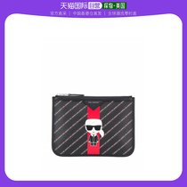 Hong Kong Direct Fat KARL LAGERFELD Ladies full logo print and side gold logo hand-holding bag