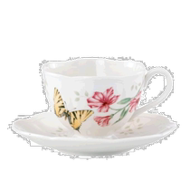 Lenox Butterfly Meadow Tiger Swallowtail Cup and Saucer Set - Multiple Pieces (American Outlet) Straight Hair