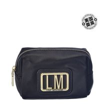 Love Moschino Logo Mini Nylon Handbag-Black (American Oole) Straight Hair