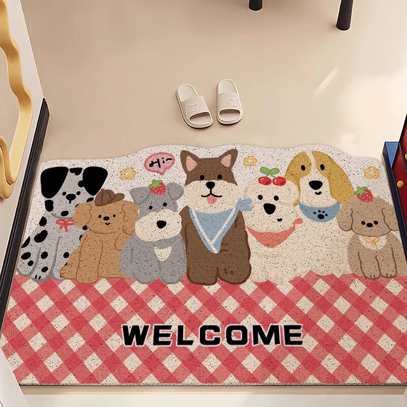 Cartoon Cute Entry Door Floor Mat Wire Circle Dust Removal Carpet