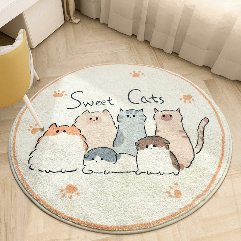 Children's room Girl Round Carpet Ins Wind Girl Bedroom Living-room Living-room Bookroom Rocking Chair Ground Mat Thickening Swivel Chair Footbed