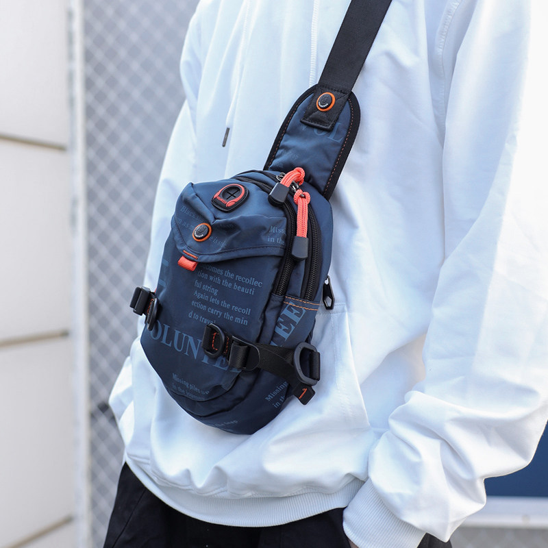 Casual chest bag men's 2022 new messenger bag men's shoulder bag fashion backpack men's canvas bag tide brand small bag