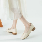 Женская обувь Aogu Shiden Maryzhen 2024 Новые весенние ретро -сандалии толстая подошва маленькая кожа