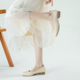 Женская обувь Aogu Shiden Maryzhen 2024 Новые весенние ретро -сандалии толстая подошва маленькая кожа