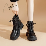 Martens, черные зимние короткие сапоги на платформе в английском стиле, ботинки, в британском стиле, подходит для подростков