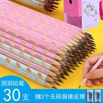 Dongle Pencil Pencil Elementary Students Correction Grip and Non-toxic Special Triangle Grip 2b Kindergarten 2 ratio HB Children 2H beginners Hexagonal bar Correction suit 1st grade Practicing Writing stationery