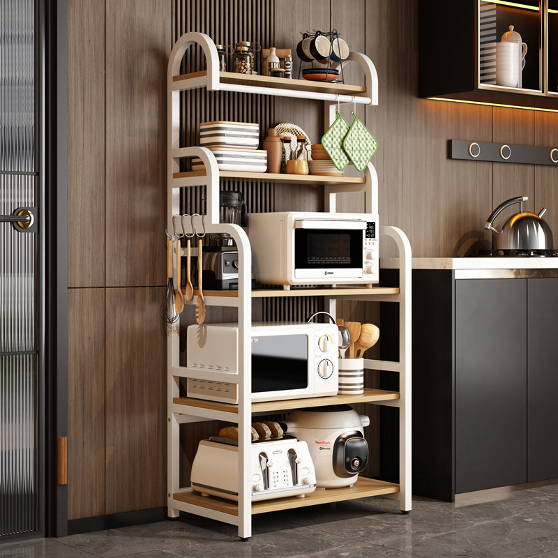 Kitchen Racks Multifunctional Lockers Containing Oven Microwave Racks Simple Shelves Multilayer Floor Landing Small-Taobao
