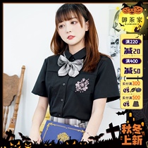 (Yucajia) Syrian shirt organ pleated autumn long short sleeve white black original JK female student uniform spot