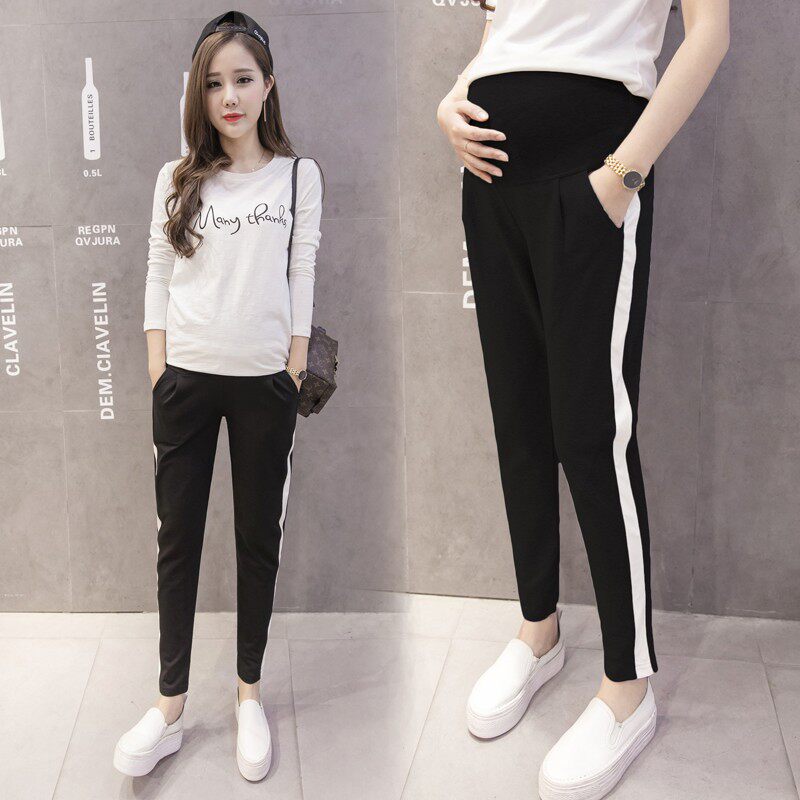 Pregnant Woman Pants Summer Thin outside wearing loose Spring and autumn surges Tidal Moms Casual Sports Hitting Bottom Summer Broadlegged Spring Summer Clothes