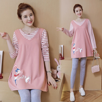 Pregnant womens autumn dress t-shirt Chauma 2020 early fall Two suits out of fashion Fashion Style Dress Spring and Autumn Clothing Clothing
