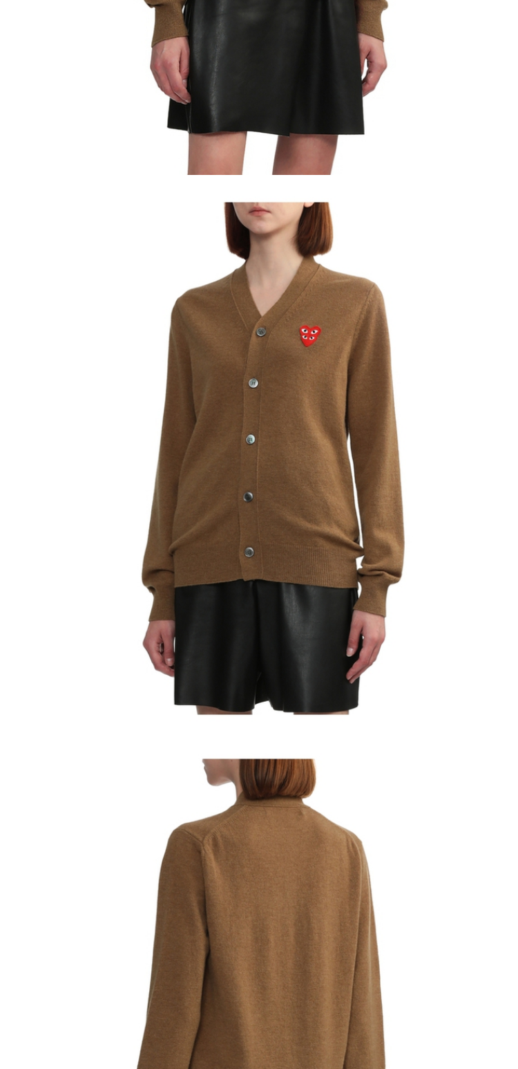 товар из китая it cdg play comme des garcons川久保玲情侣款基础羊毛针织开衫 I.t