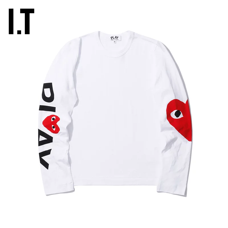 IT CDG PLAY COMME des GARÇONS Rei Kawakubo женская футболка с длинным рукавом с принтом любви в тренде