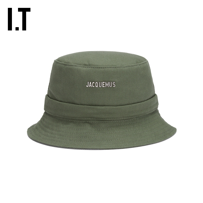 It Jacquemus Men's Flat-Top Fisherman's Hat New Style Simple and Fashionable Bucket Hat with Logo Embellishment 015012Mn