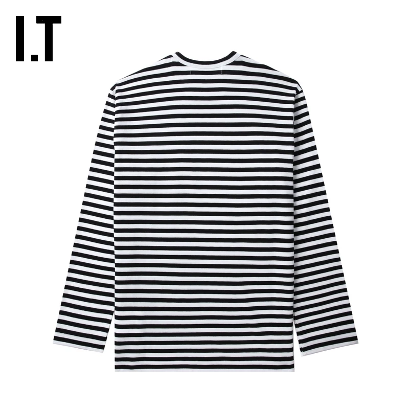 IT CDG PLAY COMME des GARCONS Kawakubo Rei пара striped длинными рукавами футболка освежающая и модная