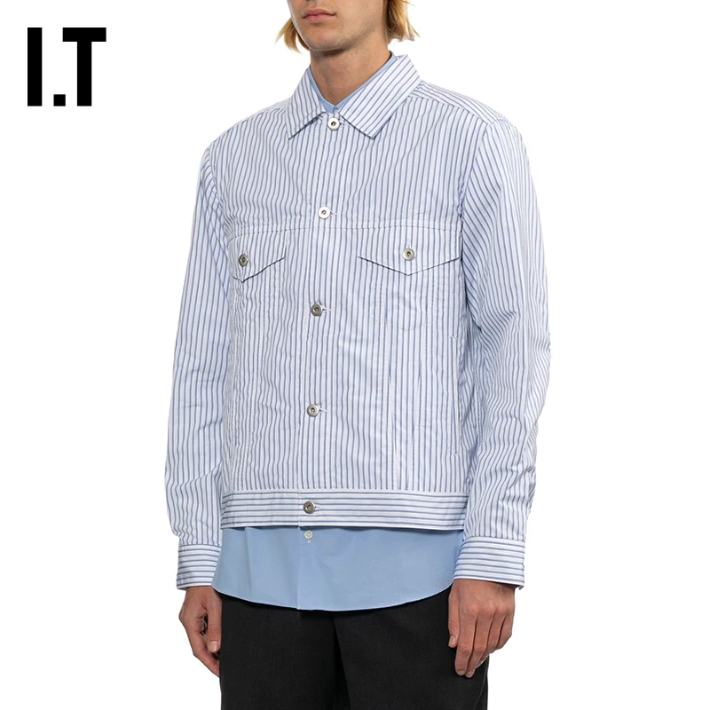 IT CDG COMME des GARCONS HOMME DEUX мужская вертикальная полосатая рабочая сорочка нового стиля