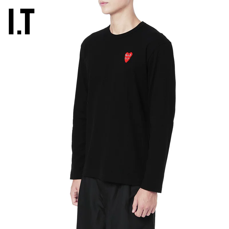 IT CDG PLAY COMME des GARÇONS Rei Kawakubo мужская лонг-сidy футболка с длинными рукавами трендовая любовь шов