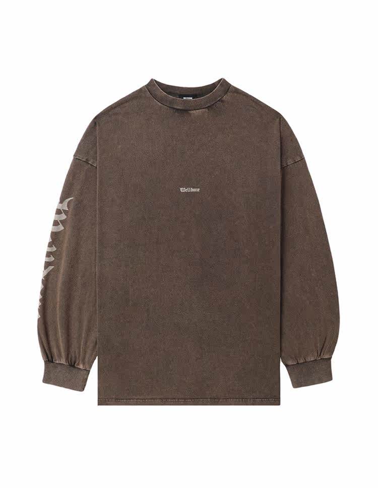 IT We11Done мужской мойка сделать старый длинный рукав Футболка новый тенденция ретро круглый вырез куртка 714UBRMM,                  