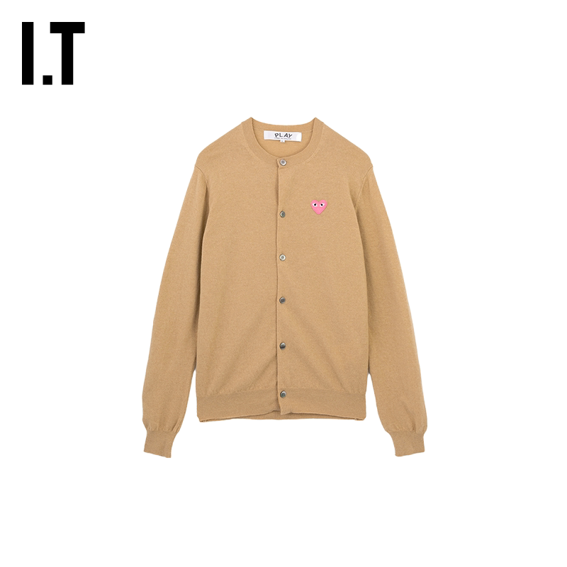 It Cdg Play Comme Des Garcons Rei Kawakubo Couple's Wool Knit Cardigan New Style It Cdg Play Comme Des Garcons Rei Kawakubo Couple's Wool Knit Cardigan New Style