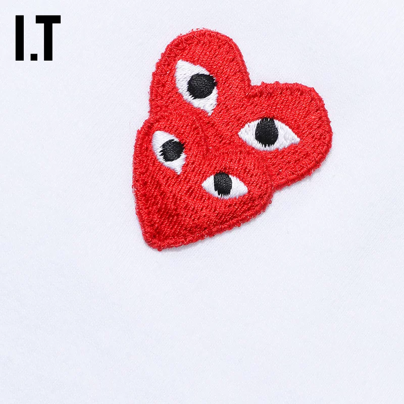 IT CDG PLAY COMME des GARÇONS Rei Kawakubo мужская лонг-сidy футболка с длинными рукавами трендовая любовь шов
