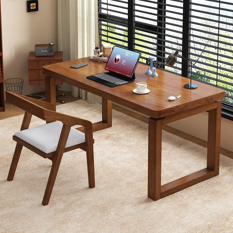 Solid Wood Large Desk for Home Use, Student Computer Desk, Pine Long Workbench, Study Room, Living Room, Office Desk, Simple Design
