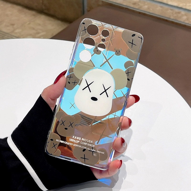 Fancy Color Samsung S21ultra Cell Phone Case Laser Aurora S21 Cute Bear A52 Transparent A32 Shatterproof S21 Fashionable A72 Dream Flash S21fe All
