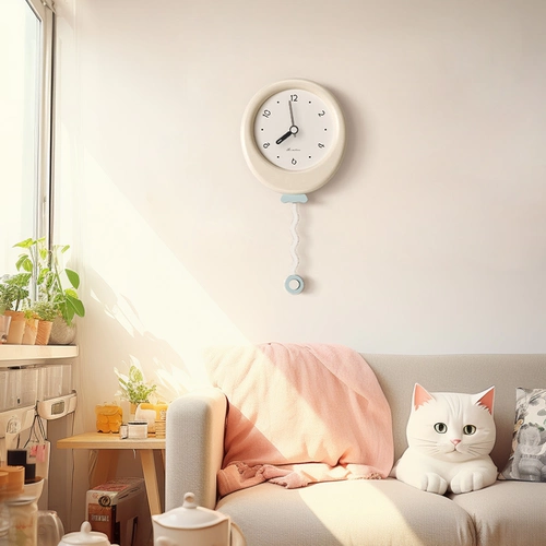 Кремовые современные креативные настенные часы, популярно в интернете, французский стиль, простой и элегантный дизайн