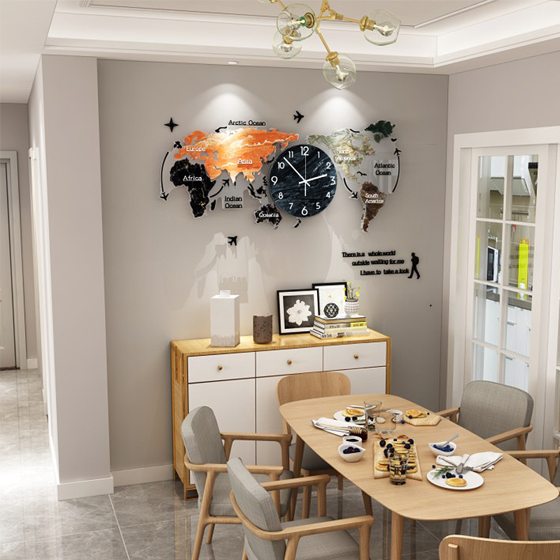 Net red with light watches and watches Living room Modern minimalist light extravagant decoration Home Fashion Nordic Creative Dining Room Clock