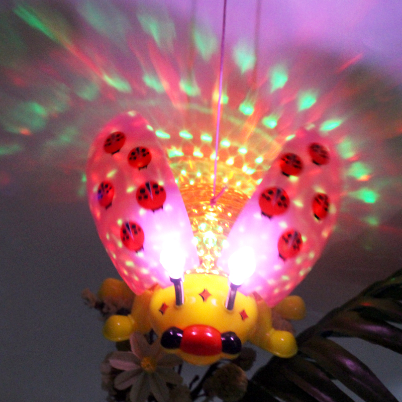 Luminous Far-fetched Rope Beetle Luminous Music Universal Wheel Baby Animal Seven Stars Ladybug Plastic Pendulum Stall Girl Toy