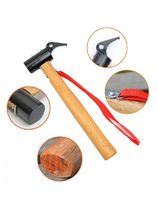 Hammer Steel Head Wooden Handle Nail Puller For Outdoor