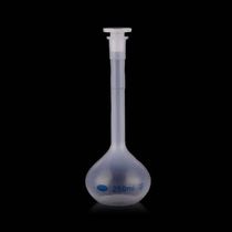 Bottle Long Neckvase Shape clear with stopper lab ware