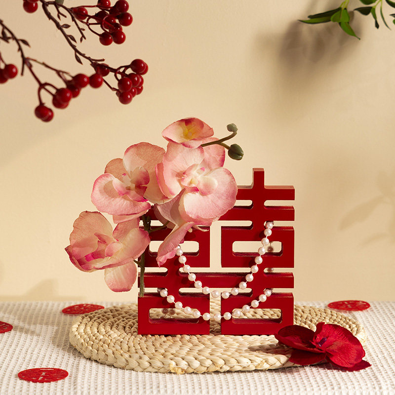 Engagement arrangement Decorative Pendulum with Joy Character Three-dimensional Pendulum Table Wedding Wedding wedding New house Women's bedroom wedding Supplies Grand-Taobao