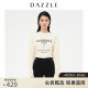 DAZZLE Ole White Letter Embroidered Jacquard Thin Sweater Women 2D4E4361B