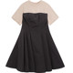 Dazzle Outlet Spring/Summer Solid Color Simple Waist-Cinching Flared Two-Piece Dress Short Skirt for Women