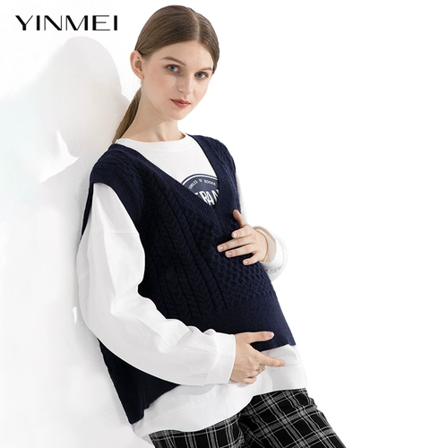 Весенний трикотажный свитер для беременных, куртка, демисезонный жилет, комплект, большой размер