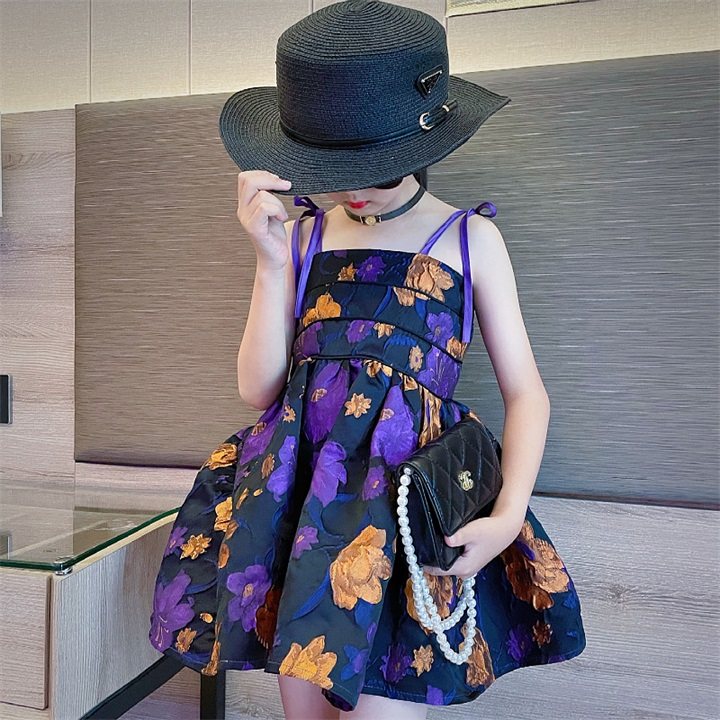 Girls dress summer dress 2022 new girl big boy summer French suspender princess skirt children's fluffy skirt tide