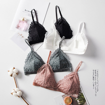 Noble lace without steel ring underwear wrapped in summer French small bra ultra-thin triangle bra