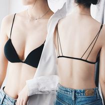 Female thin-piece of fine-strip fracture triangle bra bra bra bra without steel ring coat gathering beautiful back large chest and small chest