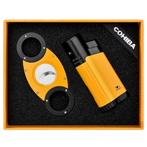 CigarKing Cigar Lighter Set Single Fire Direct Charge Sharp Blade Zinc Alloy Cigar Scissors Gift Packaging