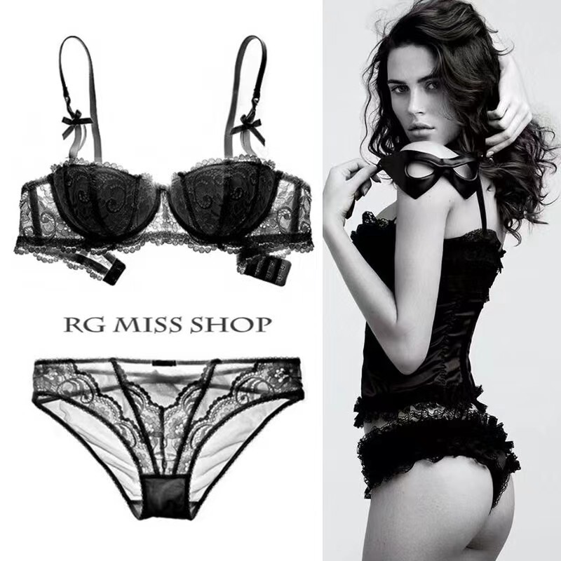 Victoria Sexy Lingerie Set for Women with Small Breasts, Push-Up Half-Cup, Wire-Free, Thin Anti-Sagging Bra Set Victoria Sexy Lingerie Set for Women with Small Breasts, Push-Up Half-Cup, Wire-Free, Thin Anti-Sagging Bra Set