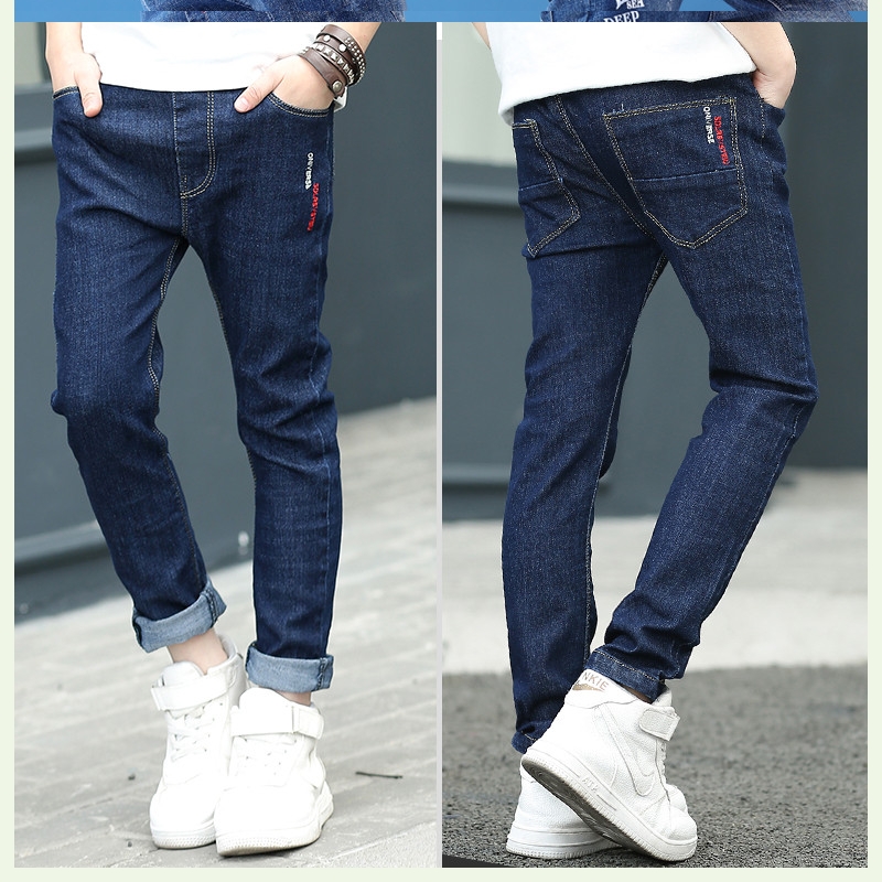 Bé 15 tuổi quần ròng thời trang màu đỏ giá rẻ mùa xuân váy boy denim mùa xuân và mùa thu trẻ em 150cm mùa hè 12 tuổi mặc bên ngoài