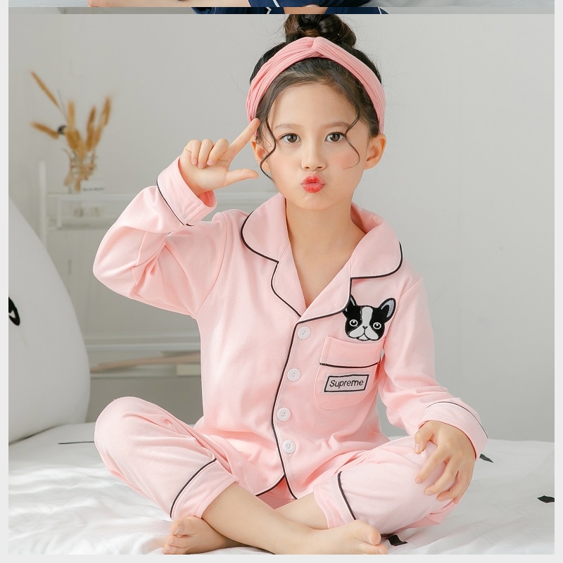 Trẻ em Pyjama 3 cô gái 4 áo dài tay 5 bông 6 mùa thu 8 trẻ em 9 năm mùa xuân cũ và cô gái mùa thu quần áo nhà thiết.