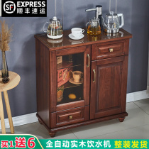 Chinese tea bar machine Household automatic Sheung Shui solid wood new tea cabinet under the bucket double door water dispenser cabinet