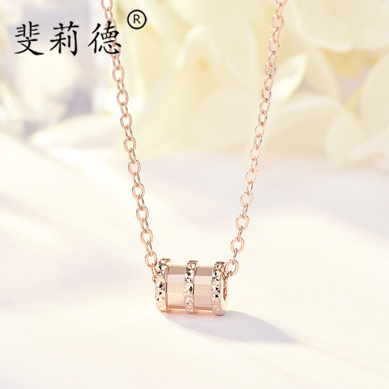 Small waist necklace female trendy net red light luxury simple clavicle chain temperament all-match jewelry to send girlfriend sterling silver chain